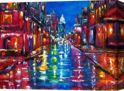 Night Canvas Paintings - All Night Long by Debra Hurd