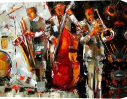 Jazz Festival in Paris Canvas Prints - Big Jazz by Debra Hurd