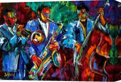 Jazz Festival in Paris Canvas Prints - Blue Jazz by Debra Hurd