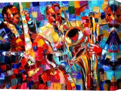 Impressionism Canvas Prints - Bold Jazz Trio by Debra Hurd