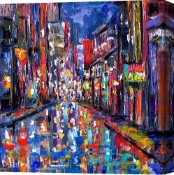 Impressionism Canvas Prints - Bourbon Street by Debra Hurd
