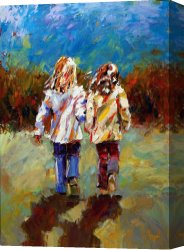 Impressionism Canvas Prints - Friends Forever by Debra Hurd