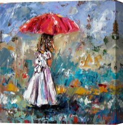 Impressionism Canvas Prints - Her White Dress by Debra Hurd