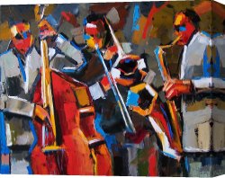 Jazz Festival in Paris Canvas Prints - Jazz Angles by Debra Hurd