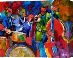 Impressionism Canvas Prints - Jazz Beat by Debra Hurd