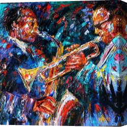 Jazz Festival in Paris Canvas Prints - Jazz Brothers by Debra Hurd