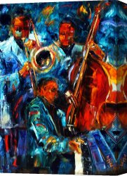 Jazz Festival in Paris Canvas Prints - Jazz Pals by Debra Hurd