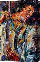 Impressionism Canvas Prints - Jimi Hendrix by Debra Hurd