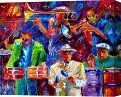 Jazz Festival in Paris Canvas Prints - Latin Jazz by Debra Hurd