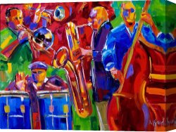 Latin Jazz Canvas Paintings - Latin Music by Debra Hurd