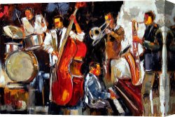 Jazz Festival in Paris Canvas Prints - Living Jazz by Debra Hurd