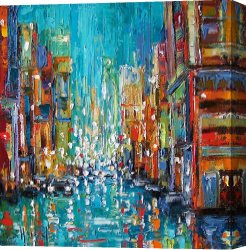 Impressionism Canvas Prints - New York City by Debra Hurd