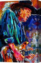 Impressionism Canvas Prints - Stevie Ray Vaughan by Debra Hurd