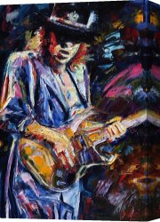 Impressionism Canvas Prints - Stevie Ray Vaughan by Debra Hurd