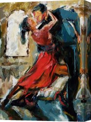 Impressionism Canvas Prints - Tango By The Window by Debra Hurd