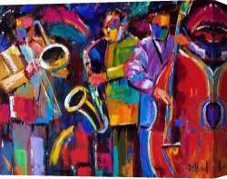 Impressionism Canvas Prints - Vibrant Jazz by Debra Hurd