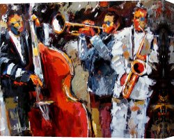 Jazz Festival in Paris Canvas Prints - Wild Jazz by Debra Hurd