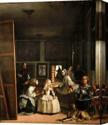 La Rive Gauche Canvas Prints - Las Meninas Detail of The Lower Half Depicting The Family of Philip Iv of Spain 1656 by Diego Velazquez