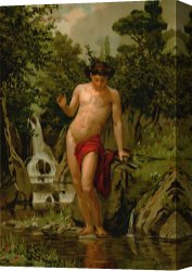 Reflection Canvas Prints - Narcissus in love with his own reflection by Dionisio Baixeras-Verdaguer