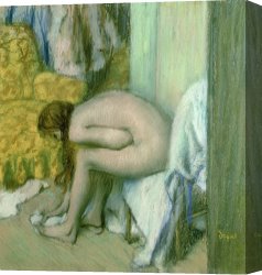 Bath Canvas Prints - After the Bath by Edgar Degas