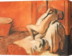 Edgar Degas Canvas Prints - After the Bath by Edgar Degas