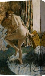 Unclothed Canvas Prints - After the Bath by Edgar Degas