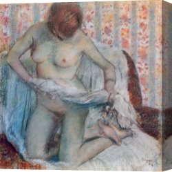 Edgar Degas Canvas Prints - After the Bath by Edgar Degas