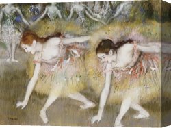Edgar Degas Canvas Prints - Dancers Bending Down by Edgar Degas