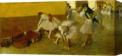 Room Canvas Paintings - Dancers in the Green Room by Edgar Degas