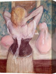 Edgar Degas Canvas Prints - La Toilette by Edgar Degas