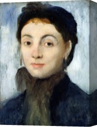 Edgar Degas Canvas Prints - Portrait of Josephine Gaujelin by Edgar Degas