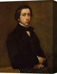 Edgar Degas Canvas Prints - Self portrait by Edgar Degas