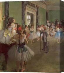 Edgar Degas Canvas Prints - The Dancing Class by Edgar Degas