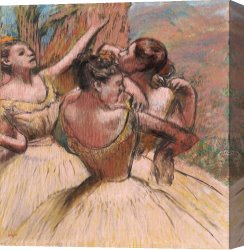 Edgar Degas Canvas Prints - Three Dancers by Edgar Degas