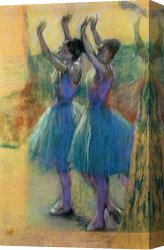 Wing of a Blue Roller Canvas Prints - Two Blue Dancers by Edgar Degas