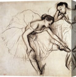 Edgar Degas Canvas Prints - Two Dancers Resting by Edgar Degas