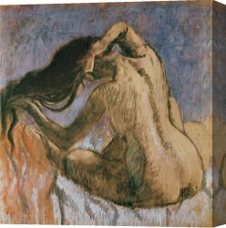 Woman Canvas Paintings - Woman Combing her Hair by Edgar Degas