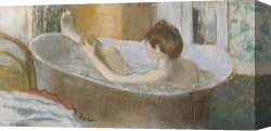 Woman Canvas Paintings - Woman in her Bath by Edgar Degas