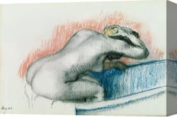Bath Canvas Prints - Woman Washing in the Bath by Edgar Degas