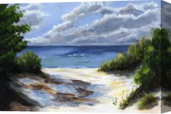 Seascapes Canvas Paintings - Seascape Of Tuscany by Edit Voros