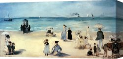 Beach Canvas Prints - Beach Scene by Edouard Manet