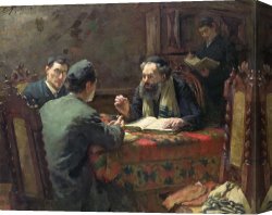 Eduard Canvas Paintings - A Theological Debate by Eduard Frankfort