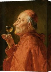 Eduard Canvas Paintings - A Good Vintage by Eduard Grutzner