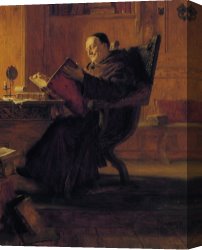 Eduard Canvas Paintings - A Monk in The Library by Eduard Grutzner
