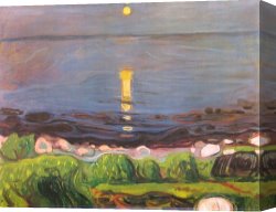 Summer Night Canvas Prints - Summer Night at The Beach by Edvard Munch