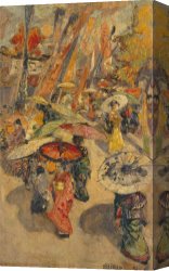 Berlin Street Scene Canvas Prints - Street Scene, Tokyo by Edward Atkinson Hornel