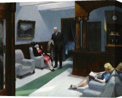 Hotel Canvas Prints - Hotel Lobby by Edward Hopper