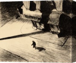 Cold Canvas Paintings - Night Shadows by Edward Hopper