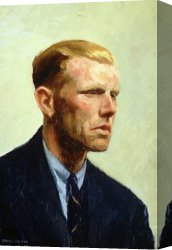 Portrait of a Young Man (selfportrait) Canvas Paintings - Portrait Of A Man by Edward Hopper