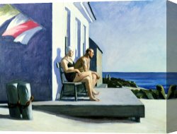 African Keeping a Horse at The Side of a Sea Canvas Paintings - Sea Watchers by Edward Hopper